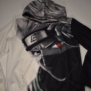 Naruto Kakashi Hatake Graphic 3D Anime Japanese Hoodie with Pockets Youth Medium